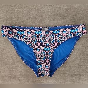 Aerie Swim Blue Pink Ikat Print Bottom size Medium